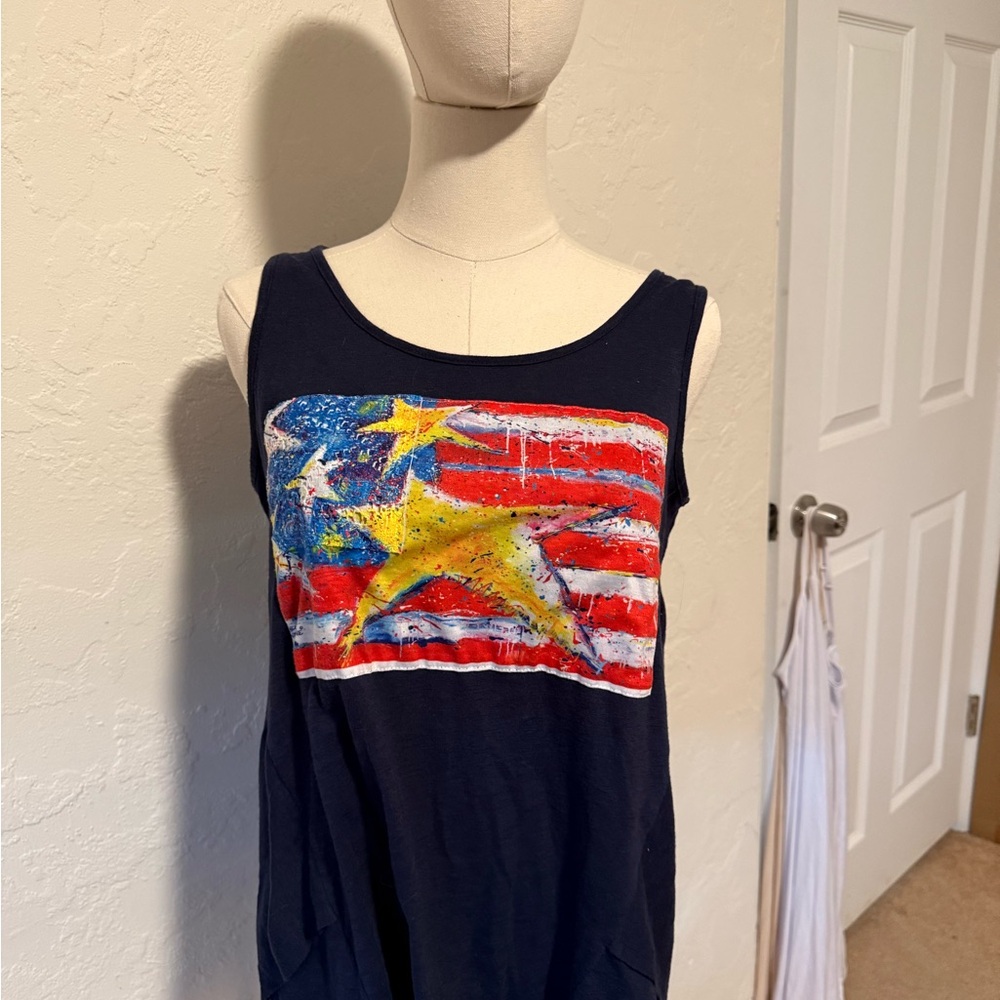 Navy Star Graphic Tank Top